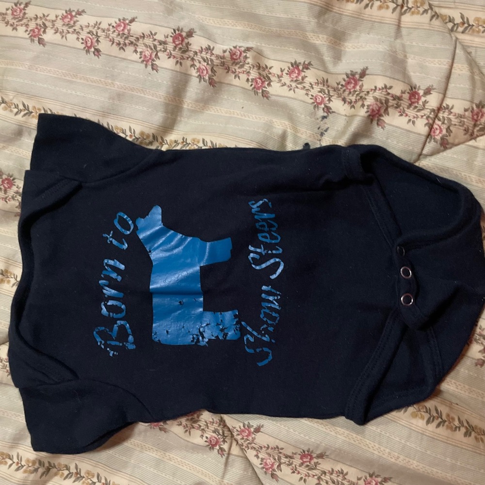 Creations of Grace Infant bodysuit Black Born to Show Steers 6-12 M Beef Cattle